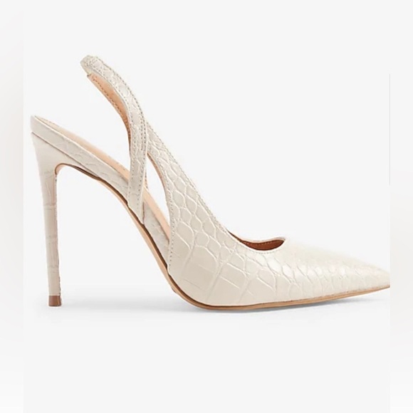 Express Croc Embossed Cutout Slingback Pumps - Picture 1 of 8